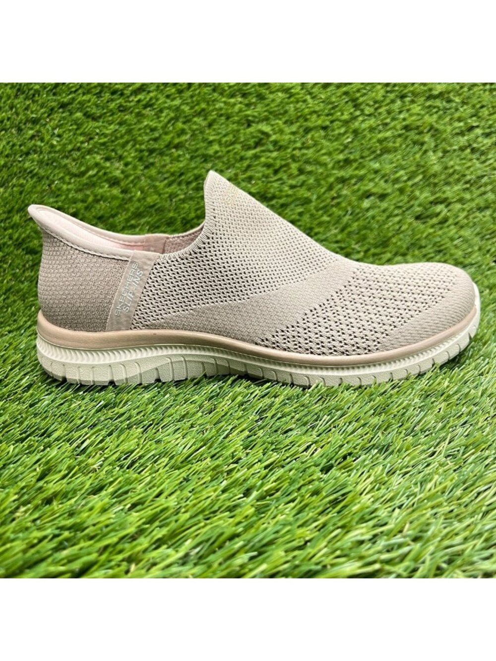 Skechers Virtue-Sleek Women Size 6 Taupe Athletic Walking Slip-On Shoes Sneakers